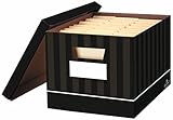 Bankers Box Decorative File Box / Record Boxes Chocolate Pin Stripe