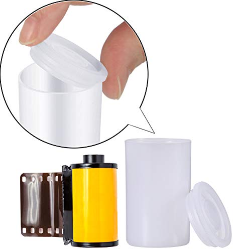 Jovitec 60 Pieces White Film Canisters with Caps, 35 mm Empty Camera