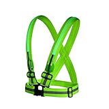 Safety Vest Yacig USB Rechargeable LED Reflective Safety Warning Vest for Outdoor Activities High Visibility with Double Illumination Strips - Green
