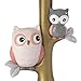 Lambs & Ivy Family Tree Coral/Gray/Gold Owl Lamp with Shade & Bulb
