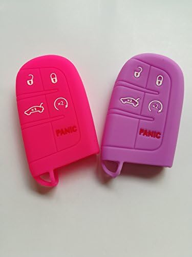 TCKEY Protective Fob Skin Key Case Cover Jacket Protector Sleeve Silicone Rubber Fob for JEEP FIAT DODGE CHRYSLER Smart Remote Key Case Gift
