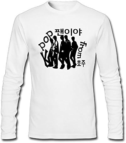 Nacustom Men's Kpop Fan From Australia TXT In Korean Language TXT Long Sleeve T-Shirt M White
