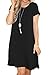 VIISHOW Women's Casual Plain Short Sleeve Simple Tshirt Loose Dress, Black, Large