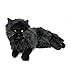 Bocchetta Plush Toys Onyx Black Cat, Chantilly Persian Long-haired Stuffed Animal Lying Kitty Toy, 38cm/15″