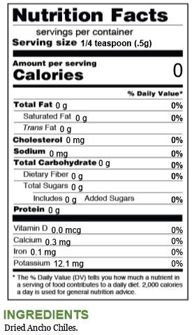 Ancho Chile Powder, 20 Ounce Jar
