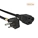 CableCreation [10-PACK] 1 Foot Power Strip Adapter,16 AWG Angle Power Extension Cable Cord For NEMA 5-15R to NEMA 5-15P, 0.3M / Black