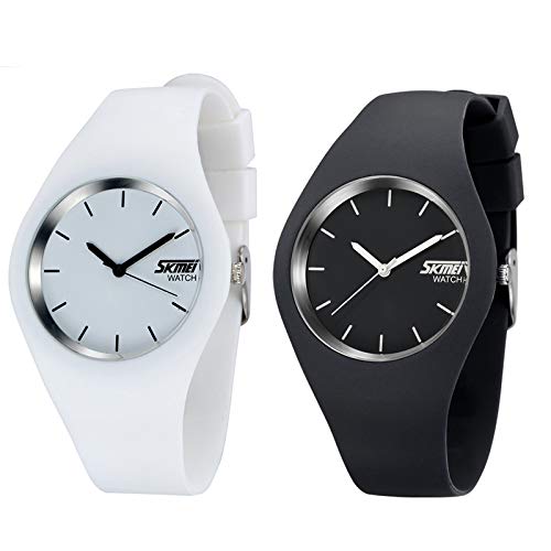 MODIWEN Fashion Unisex Quartz Wrist Watch with Japaness Movement Waterproof Watches (White)