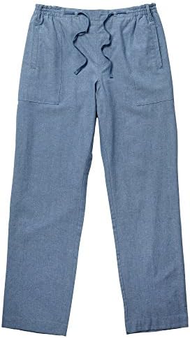 Cotton Traders Unisex Womens Mens Cotton Pull-On Trousers 29" Leg Chambray M