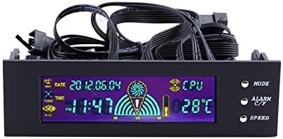 HibiscusElla LCD Panel CPU Fan Speed Controller Temperature Display 5.25 inch PC Fan Speed Durable Controller Air-colded Fan Control
