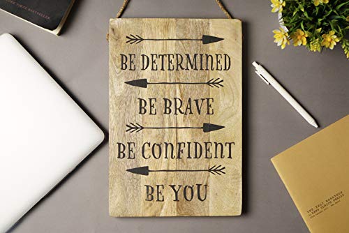 GoCraft Decorative Wooden Wall Signs | 12" X 8" Vintage Hanging Rope Plaque with Quotes Sayings (Be You) [CC0221-MI] - Thumbnail 2
