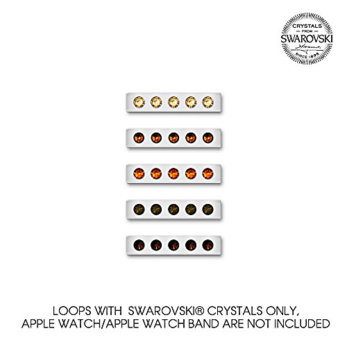 Sparkle Loops for 38mm Apple Watch 1 & 2! Bling My Thing iWatch Loop Set w/ Swarovski Crystals - Autumn Mix, White | Easily Slide them On and Off Watch Band