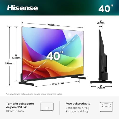 40A5S - Smart TV Hi-QLED FHD 32 polegadas, Cor Hi-QLED, Dolby Atmos, Posição do Monitor, Resolução FHD, Redução de Ruído, Airplay, Pronto para Casa Inteligente