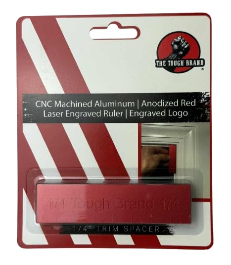 The Tough Brand 1/4" Trim Molding Spacer/Reveal Tool. CNC Machined. Billet Aluminum. Wood Reveal Spacing Tool. Trim Reveal Tool. Installation Tool. Precision Trim Tool.