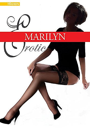 Marilyn Erotic Lace Silicone Band Holdups Thigh Highs (M/L) White