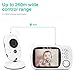 Baby Monitor, Wireless Video Baby Monitor with Camera, 3.2'' HD Screen, VOX Mode, Rechargeable Battery, Night Vision, Two-Way Talk, Feeding Reminder, Smart Temperature, 8 Lullabies, Baby/Elder/Pet