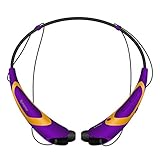 Bluetooth Headset Headphones Rymemo Match Color Metallic-feeling Soft Polishing Wireless Music Earphones Stereo Earbuds Sports/running Magnetic Neckband Style for Cellphone£¬ Gold-Purple