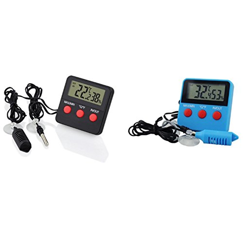 Zehui Electronic Temperature Hygrometer LCD Display Digital Thermometer and Humidity Monitor for Pet Reptile Breeding Black