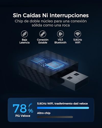 WityEye Wireless Android Auto Adapter, Bluetooth V5.3 Stable Connection, 5.8GHz High Speed WiFi, USB A/C, for Android 11+ Smartphone, Converts Wired Connection to Wireless
