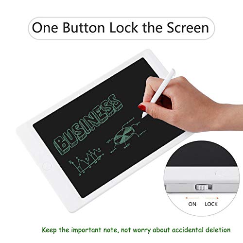 Entomy LCD Writing Tablet, 10 Inch Portable Electronic Writing Drawing Board Doodle Pads for Kids and Adults, Digital Handwriting Notepad Use for School, Home and Office. (White)