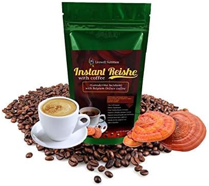 Reishi Mushroom Spore Extract with Decaf Coffee, Delicious and Innovative 3-in-1 Shell Broken Nutritional Reishi Spore Extract Powder, 100% Super-Food with Coffee Pouch with Valve for Freshness