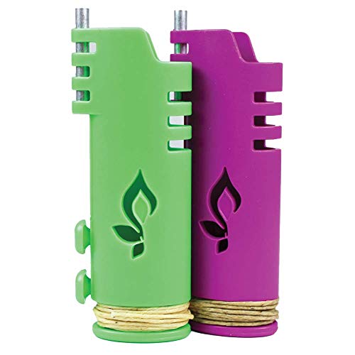 Hemplights Hemp Wick Lighter 2 Pack Wrapper, Includes 8FT Hemp Wick Lime/Purple