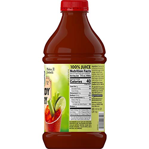 V8 BLOODY MARY MIX, 46 OZ. BOTTLE