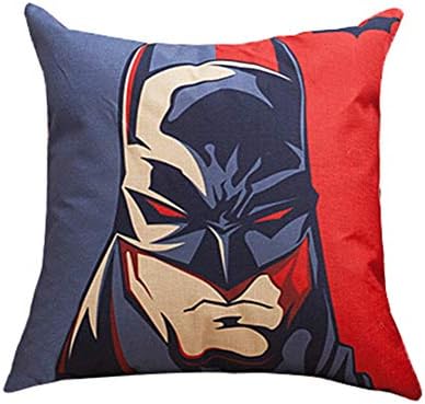 Haru Homie Batman Cotton Linen Home Decorative Outdoor Throw Pillow Covers Cushion Case Cover for Sofa Car Pillowcase 18"x18"