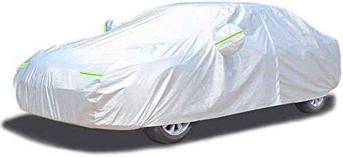 LINFEN Car Cover Waterproof All Weather All Season Car Covers with Cotton Zipper Sun Rain Snown Protection for Vehicle Indoor Outdoor Four Layers Fit Sedan (C4-for Sedan Lenght(191" to 205"))