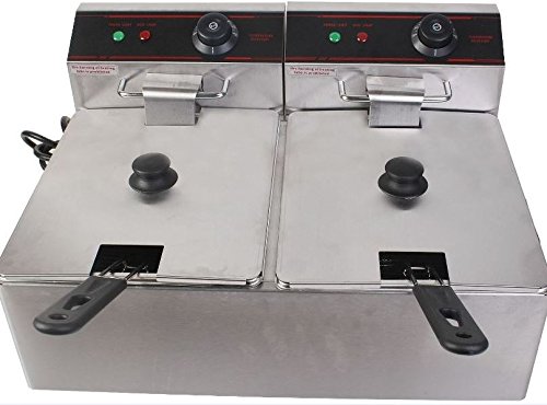 Click Here to See More Images K&A Company Deep Countertop Fryer Electric Dual Tank Commercial Restaurant 5000w Stainless Steel