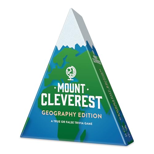 Mount Cleverest® Geography Edition | True or False World Trivia Game | Fun Family Game for Adults & Kids | Party, Birthday, Travel, Gift | Boys and Girls Stocking Stuffer