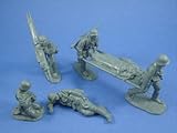 Plastic Toy Soldiers WWII German Infantry Medic Set CTS 1/32 Scale 6 Figures Gray Compatible with Marx Airfix Conte