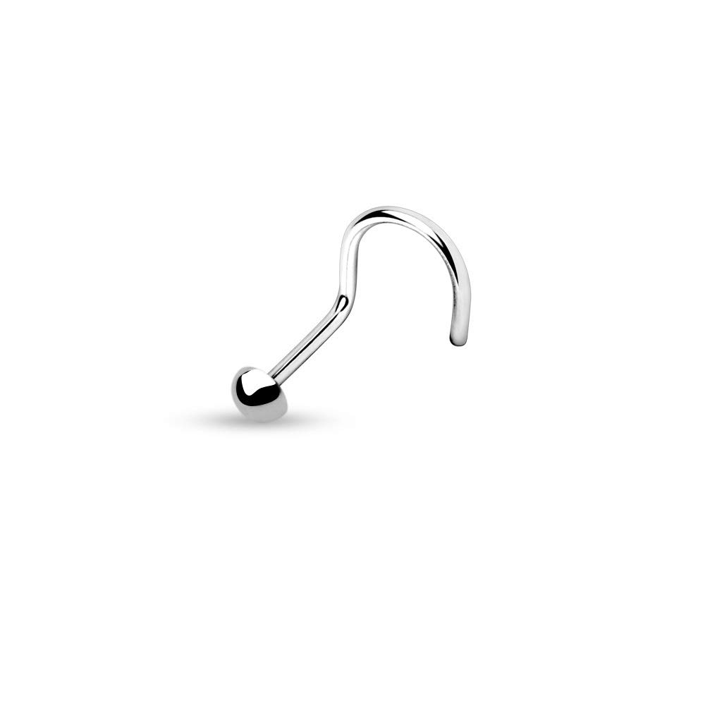 PiercedOff Titanium Nose Screw with Dome Top - Thickness 18GA (1mm) / Dome Size 2mm