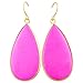 rockcloud Crystal Stone Dangle Hook Earrings Rhombus/Teardrop Gold Plated