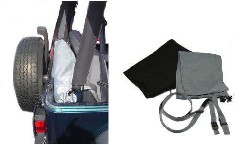 Roll and Store Roll-Up Vinyl Window Storage System for 1987-2006 Jeep Wrangler YJ/TJ and Unlimited Charcoal Gray