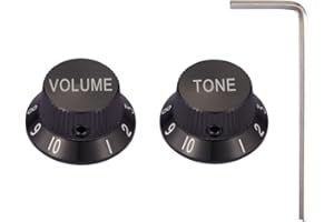 Dopro Set Screw 1/4" Universal Metal Guitar Bass Potentiometer Knobs Aluminium Volume/Tone Top Hat Bell Knobs for Strat/Ibane