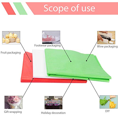 image for Art Tissue Paper, UNEEDE 180 Sheets Christmas Gift Wrap Tissue Paper f