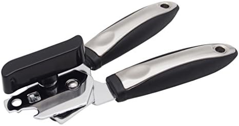 Can Opener, VIGAER Bottle Opener Manual Portable Kitchen Tool, Heavy Duty Stainless Steel Blades, Easy Turn Knob and Ergonomic Handles - Black