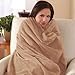 Sunbeam Velvet Soft Plush Heated Throw Blanket Size: 50 x 60 3 Heat Setting Remote Control Auto Off (Cocoa (Beige/Tan/Brown))