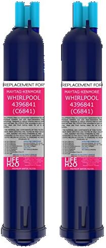2 Pack Refrigerator Water Filter 4396841 4396710 Filter3 Replacement by LifeH2O | Advanced Filtration Technology | Easy Installation | Compatible with Maytag Whirlpool Kenmore and PUR Fridge Models