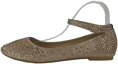 Emma Abigail Ankle Strap Ballet Flat Slip On Shoes, Champagne, 8