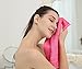 Taprilt Bamboo Rayon & Cotton, Small Hand Towel, Thin Style, Set of 7, (Pink, Yellow, Purple, Green, Acid Blue, Brown, Rose)