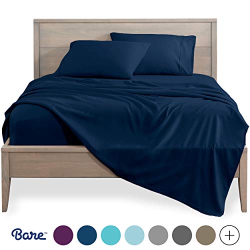 Bare Home Twin XL Sheet Set - College Dorm Size - Premium 1800 Ultra-Soft Microfiber Sheets Twin Extra Long - Double Brushed - Hypoallergenic - Wrinkle Resistant (Twin XL, Dark Blue)