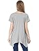 Allegra K Women Irregular Hem Portrait Print Loose Tunic Top XS Heather Grey