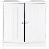 Kcelarec Pedestal Under Sink Storage Bathroom Vanity with 2 Doors Traditional Bathroom Cabinet Space Saver Organizer,White