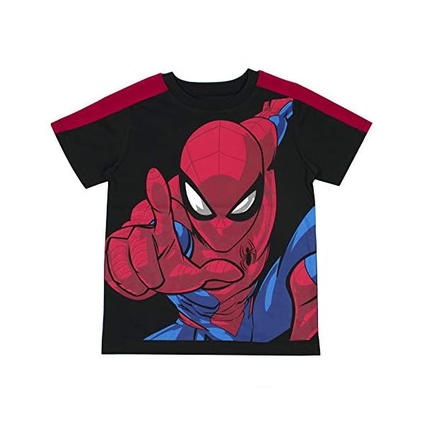 Marvel Spiderman 3 Pack Superhero Short Sleeve Crewneck Tee Shirt Set, Toddler and Kids - Image 4