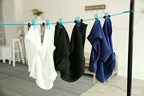image for iSuperb 2Pack Travel Elastic Adjustable Clothesline Retractable Windpr