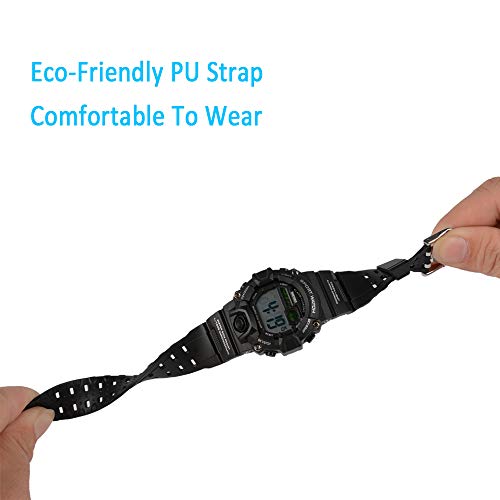 Venhoo Digital Kids Watches Outdoor Sport Waterproof Electronic LED Alarm Stopwatch Luminous Wrist Watch for Kids Boys Girls-Black - Thumbnail 6