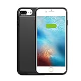 iPhone 7 Plus/ 8 Plus Battery Charging Case Ultra Slim, VORCSBINE 4000mAh Charger Case for iPhone 7 Plus/8 Plus Support Lightning Port Headphones-Black(5.5inch)