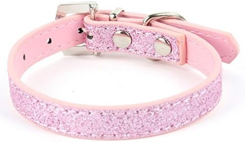 Pink Pet Dog Collars Bling Crystal Collar Necklace Love Heart Rhinestone Pendant Puppy Cat