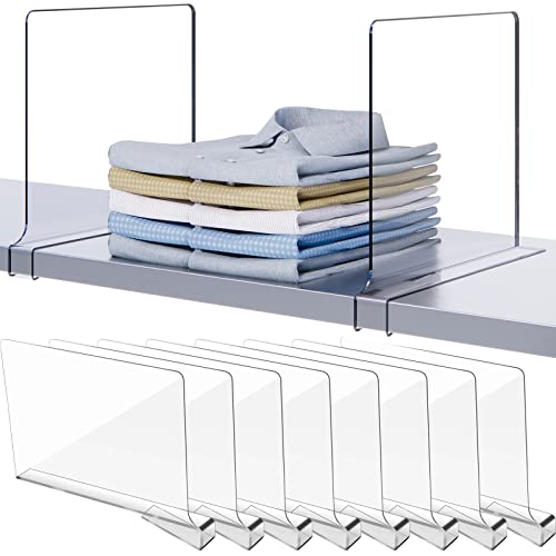 SUMAIDA Shelf Dividers for Closet Organization, Clear Acrylic Shelf